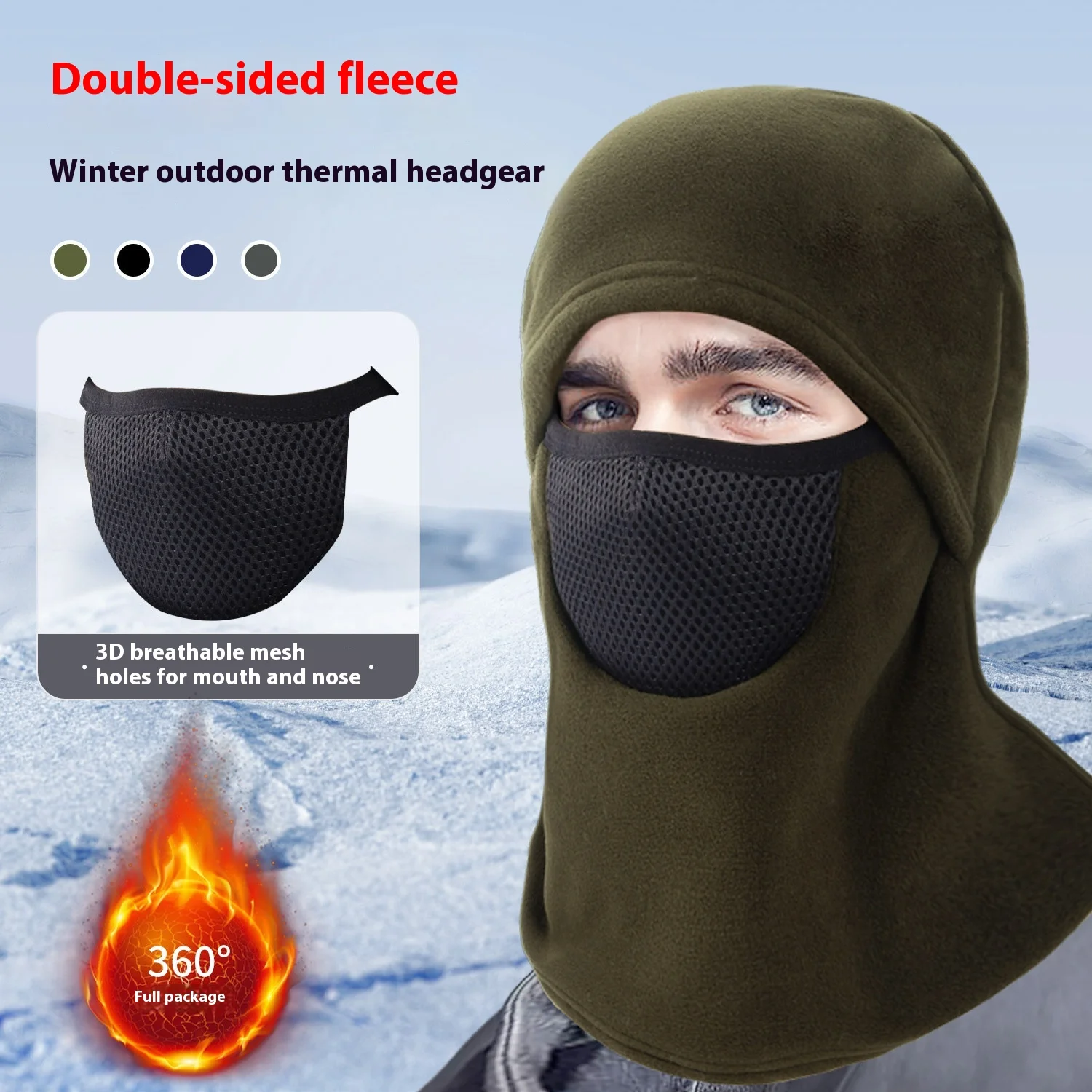 Men & Women Winter Windproof Balaclava Mask Polar-fleece Thermal Breathable Full Face Cover for Ski Motorcycle Cycling