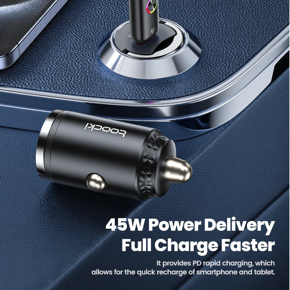 Toocki 45W USB Car Charger QC 4.0 PD 3.0 PPS 5A USB Type C Fast Charging For iPhone 15 14 13 Pro Huawei Xiaomi 13 12Samsung S23