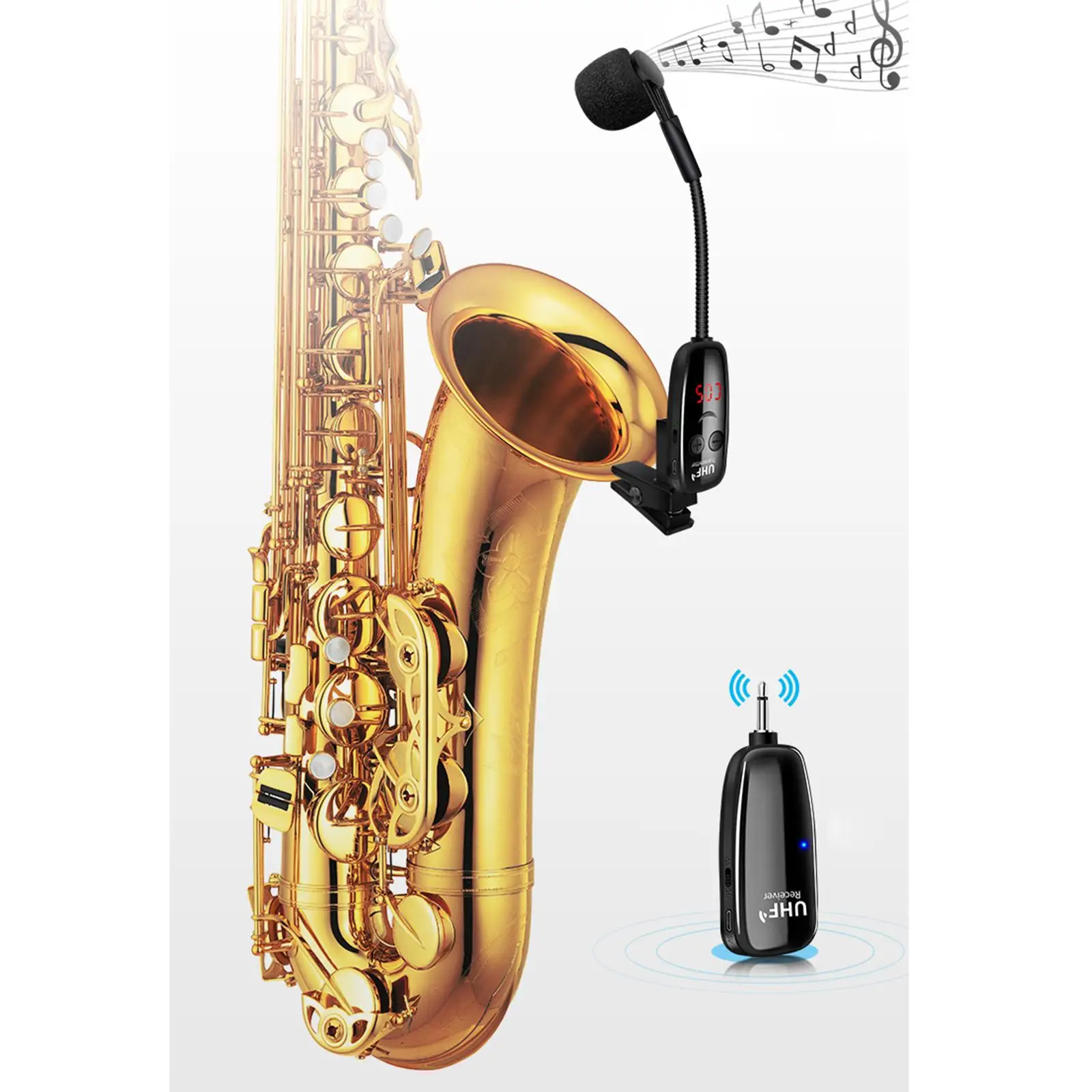 

Instrument Microphone,Clip Condenser Mic,for ,Trumpets,Clarinets, Saxophones, , Speakers, Voice Amplifier 160ft Range