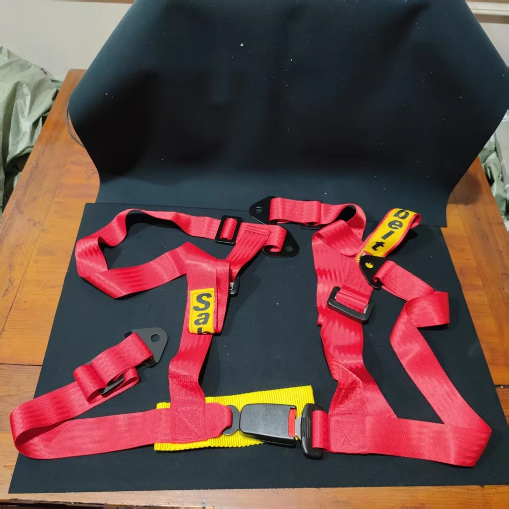 Racing JDM 4 Points SA Seat Belt 2Inch 2″ Drift Car Safety Belt Harness Rally Seat Belt Strap