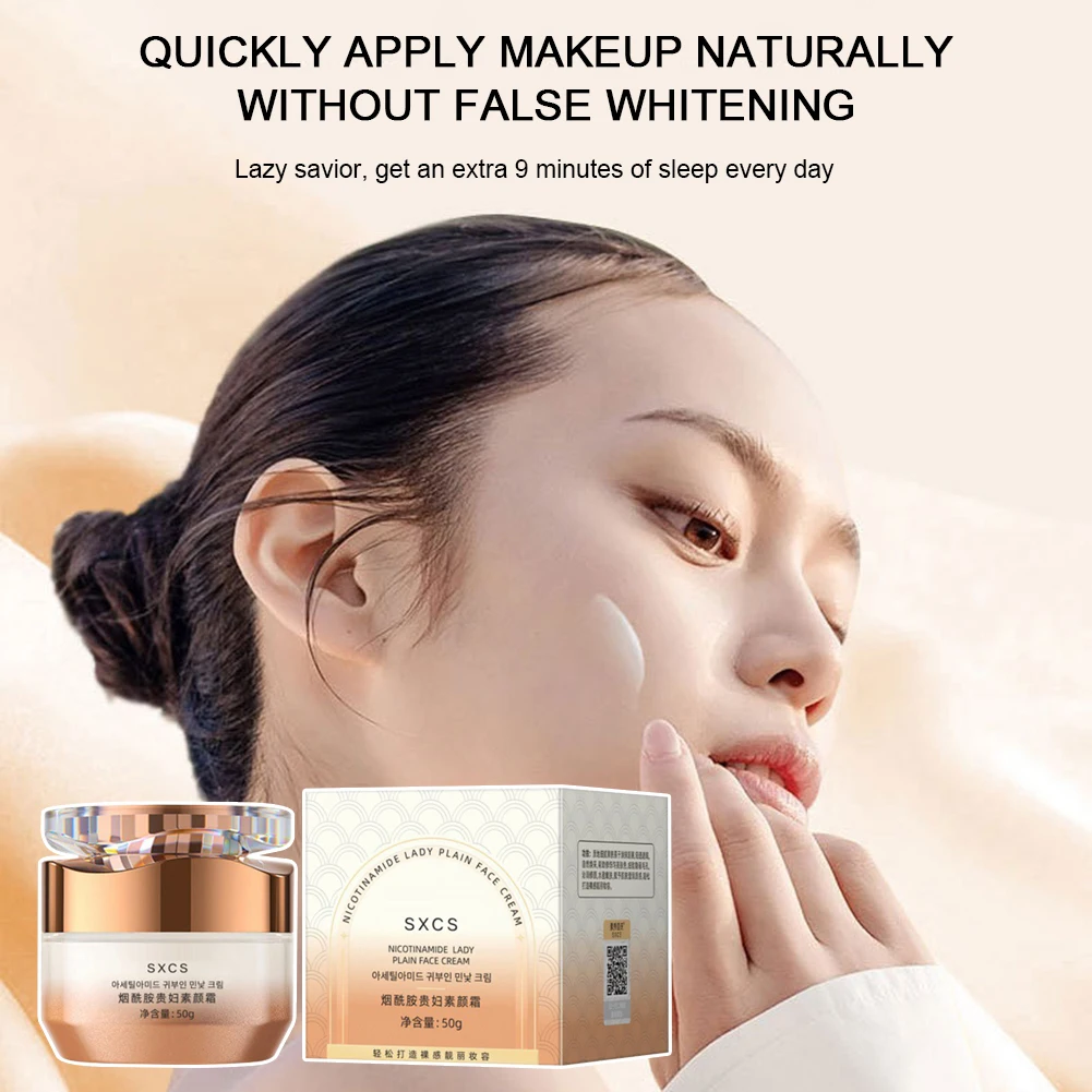 Lady Plain Face Cream With Niacinamide Even Skin Tones Invisibles Pores Makeup Cream Makeup Supplies