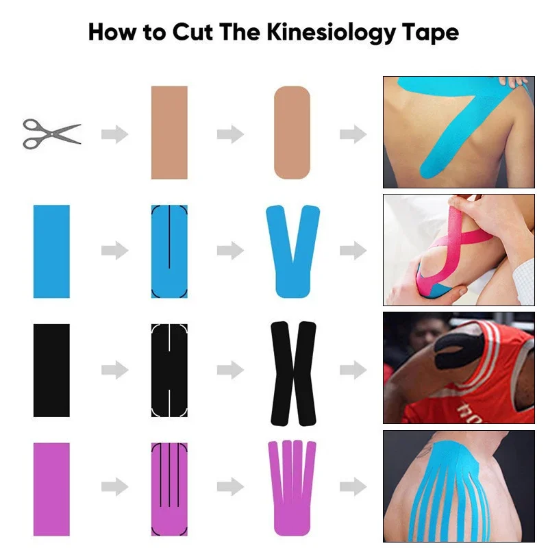 5M * 5CM Kinesiotaping taśmy mięśniowe sportowe sportowe Kinesiologia taśma klejąca wiązanie dobrej jakości piłka nożna ochraniacze kolan z pudełkiem