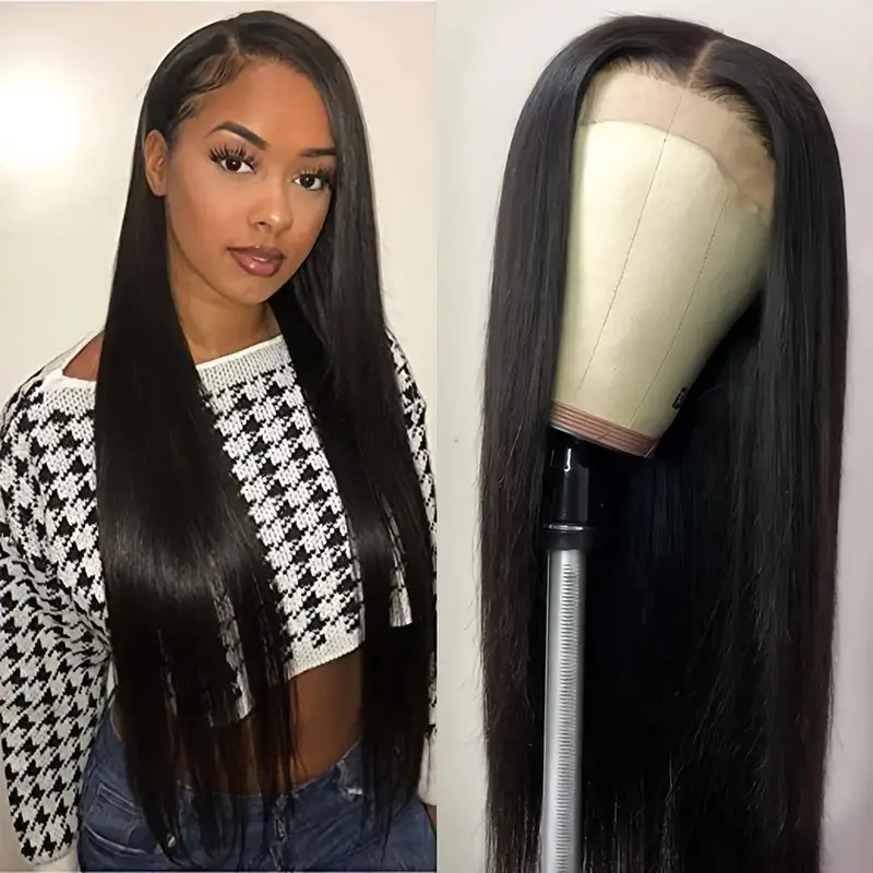 Rosabeauty 30 40 Inch 13x6 Human Hair  Frontal Glueless Ready to Wear Wig 150% Density For Women Straight Lace Front Wig