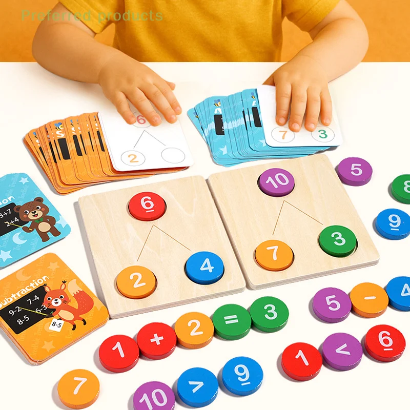 Kids Math Montessori Toy-Wooden Digital Arithmetic Decomposition Early Education Teaching Aids for Number Cognition And Counting