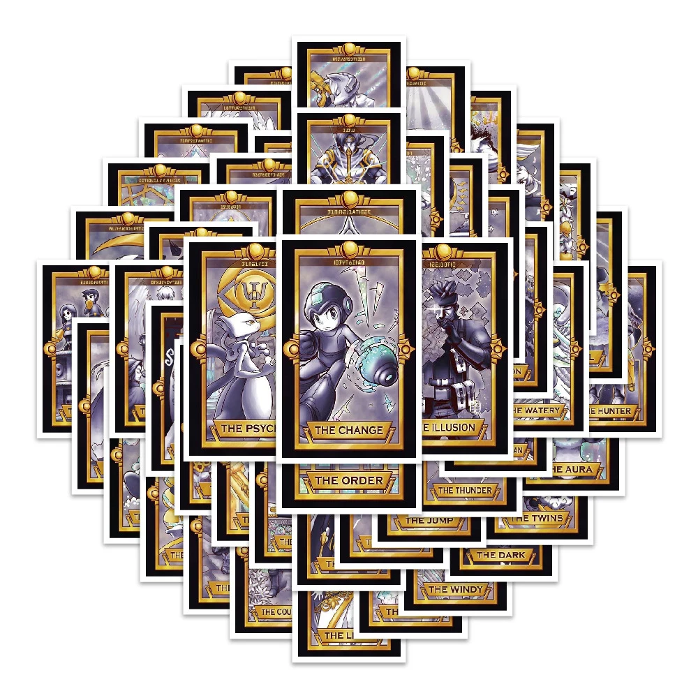 10/30/60pcs Cool Anime Cartoon Tarot Kaart Stickers Waterdichte Graffiti DIY Notebook Bagage Telefoon Auto Creatieve decoratie Decals