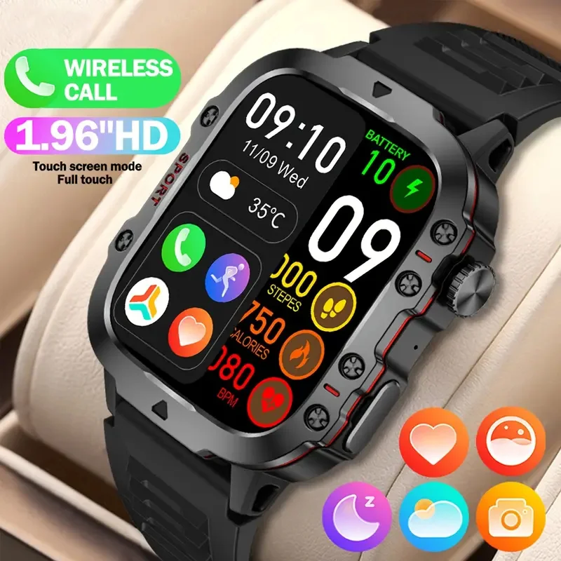 

2024 New Smart Watch 1.96 Inch Screen 420 MAh Bluetooth Call Voice Assistant Watch Sports Fitness Waterproof Smartwatch For Men