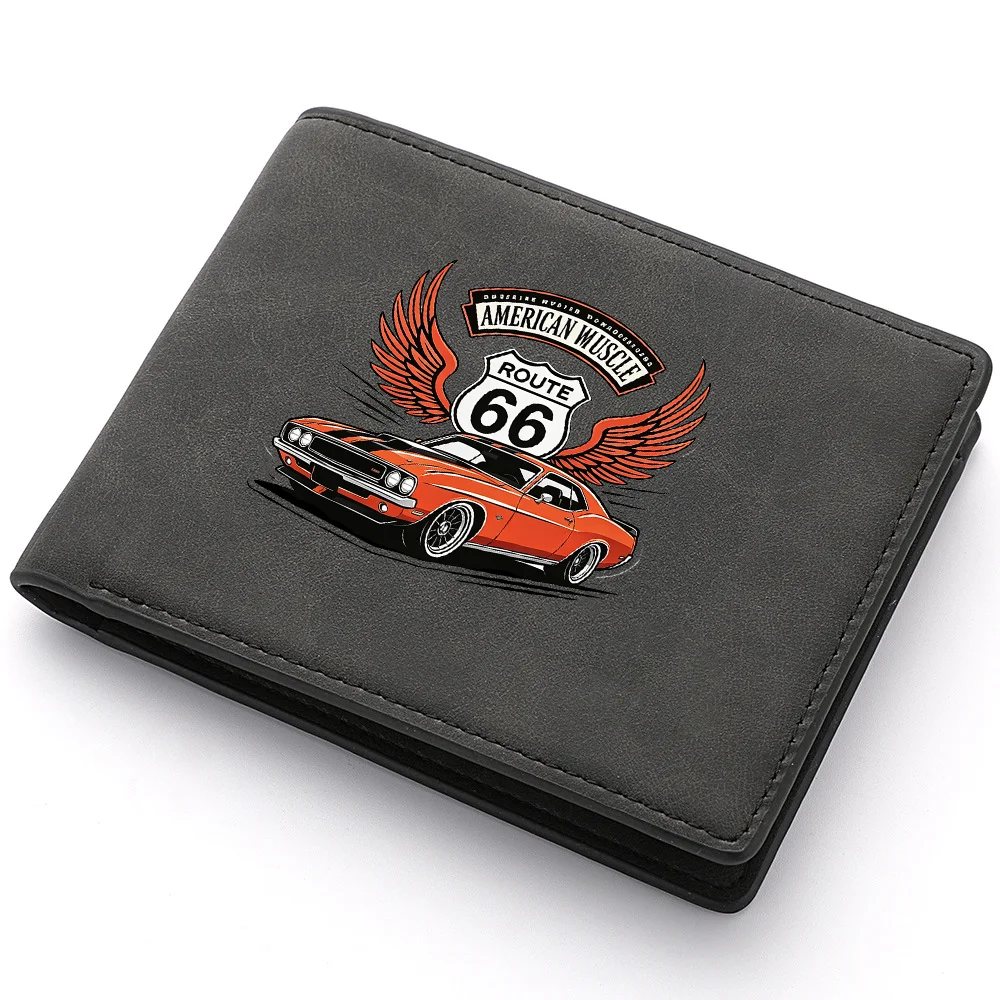 Men's Retro Wallet Car Wing Pattern Print with Multiple Card Slots - Durable Men's Card Holder Wallet