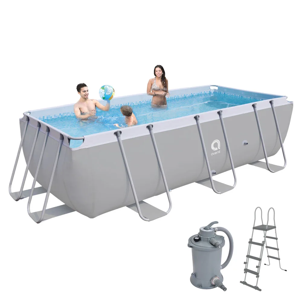 Best Selling Large Size 4.0mX2.07mX1.22m Rectangular Metal Frame Above Ground Pool Piscina For Outdoor Garden
