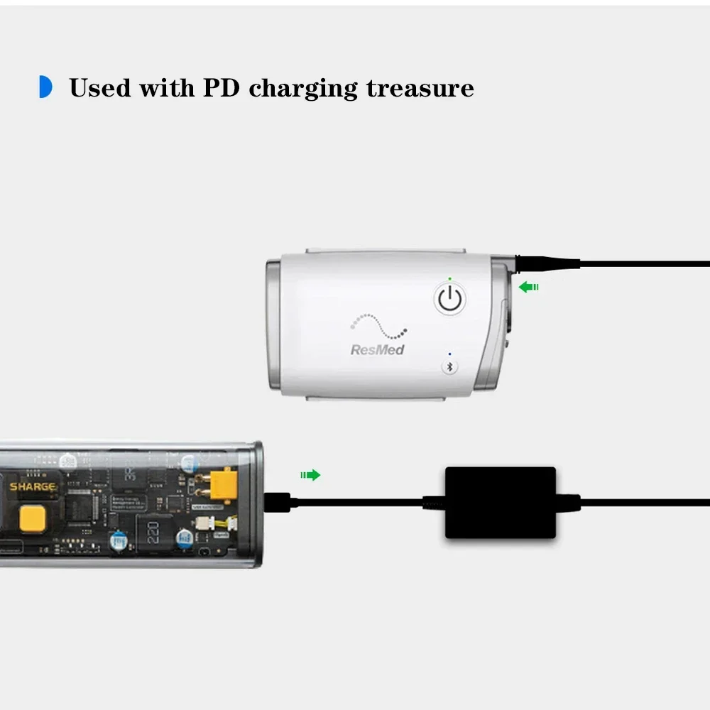 ResMed Airmini PD Charging Cable For CPAP APCP Outdoor Mobile Power Bank charging Wire Power Cord Medical Accessories 12 Hours