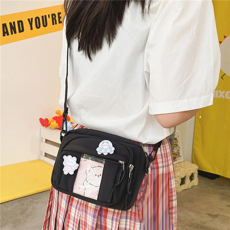 

Messenger Bag Women Fashion Small Crossbody Bag School Student Shoulder Bag Casual Handbag for Girl Students Zipper Purse