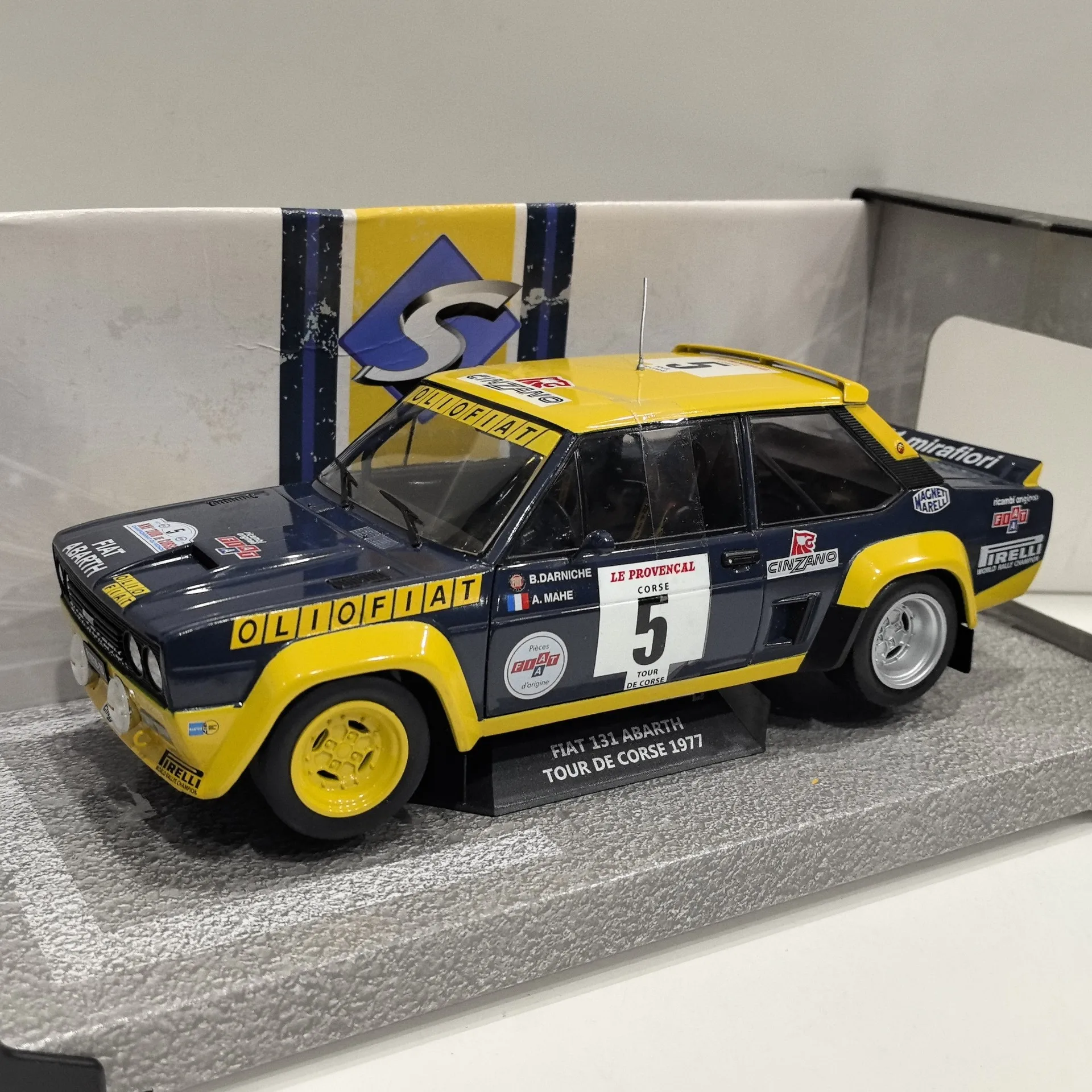 

Diecast SOLIDO 1:18 Slcae FIAT 131 #5 1977 ABARTH Fiat Racing Alloy Car Model Collectible Toy Gift Souvenir Display Ornament