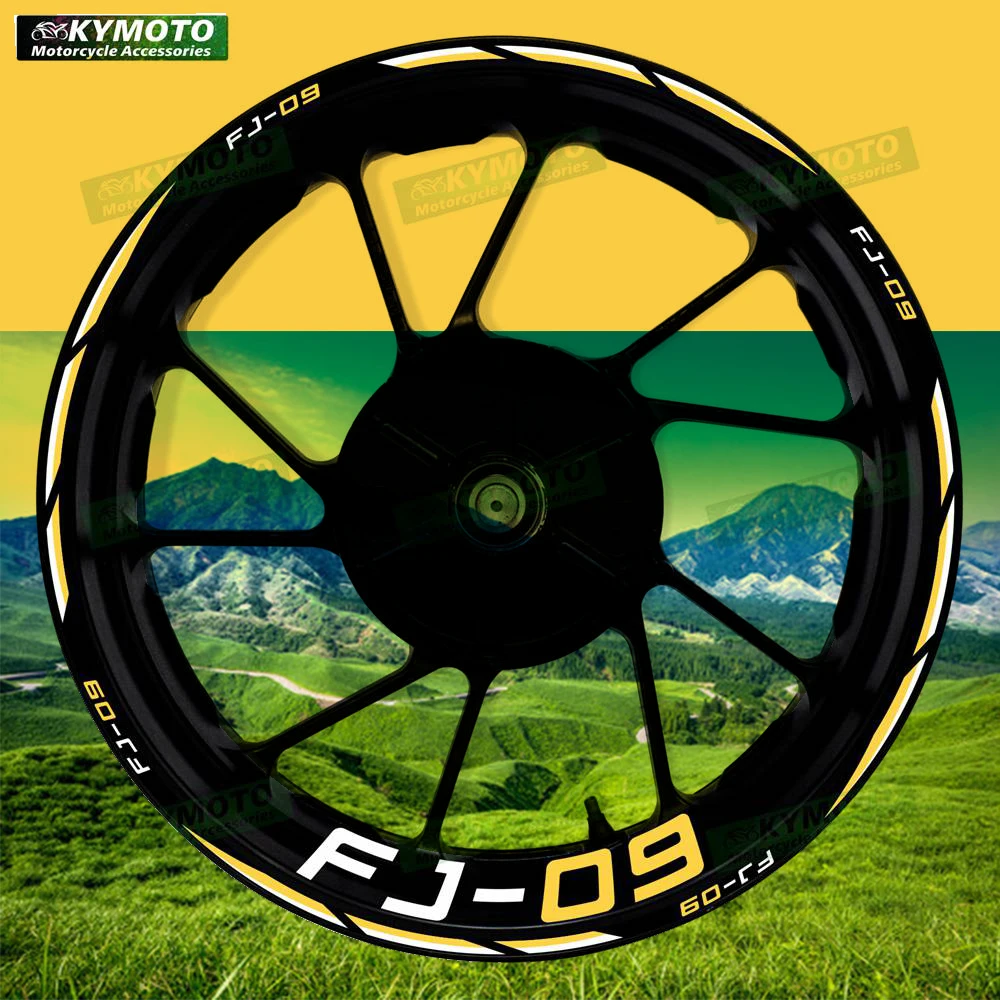 

For FJ-09 FJ09 motorcycle accessories 17 inch front and rear wheel decals fairing hub rim reflective stickers decoration