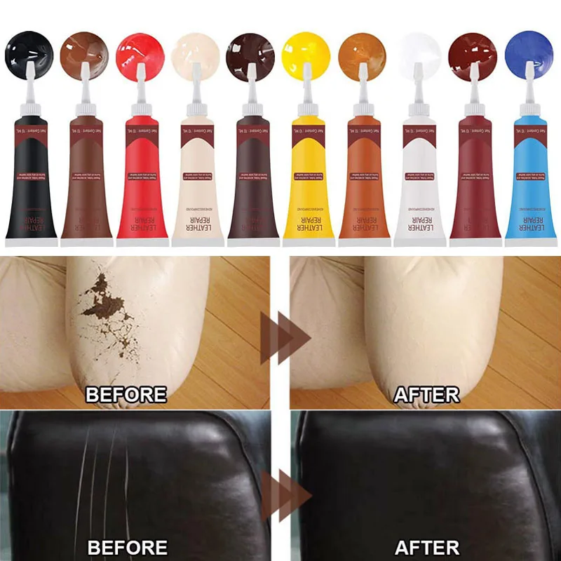 10ml Leather Repair Cream Repair Filler Car Seat Leather Complementary Refurbishing Paste Sofa Coats Scratch Cracks Restoration