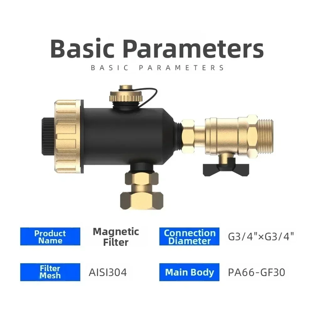 

DN20/3/4inch External Thread Boiler Magnetic Filter With Radial Separation Mesh Application For Filtering Magnetic Impurities