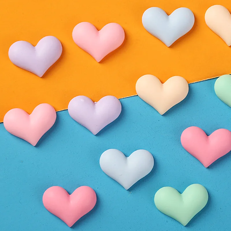 10pcs Kawaii Mini Resin Macaroon Hearts Diy Scrapbooking Tools Accessories Embellishments Flatback Material Figures for Crafts