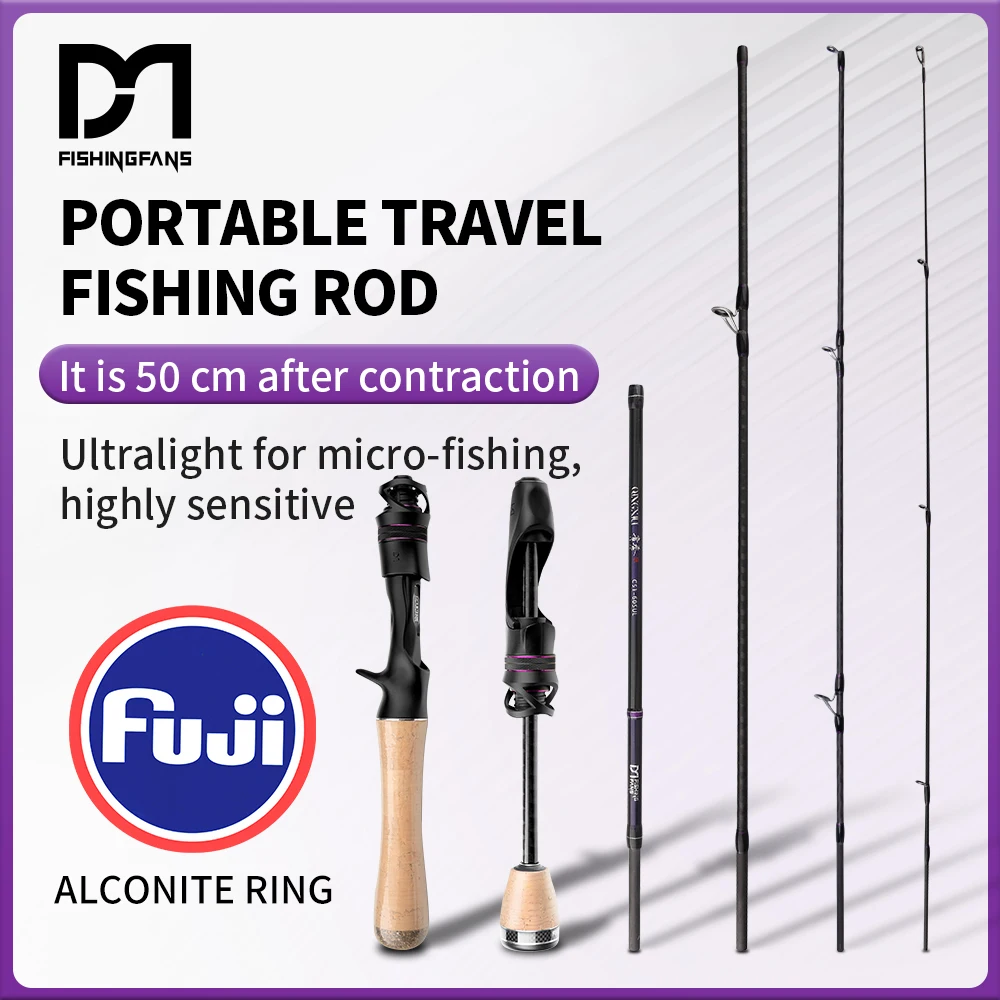 Fishingfans 1.55-1.8m Cork Handle FUJI ALCONITE GUIDE 1-6g Fishing Carbon Ultralight Travel Portable Rod