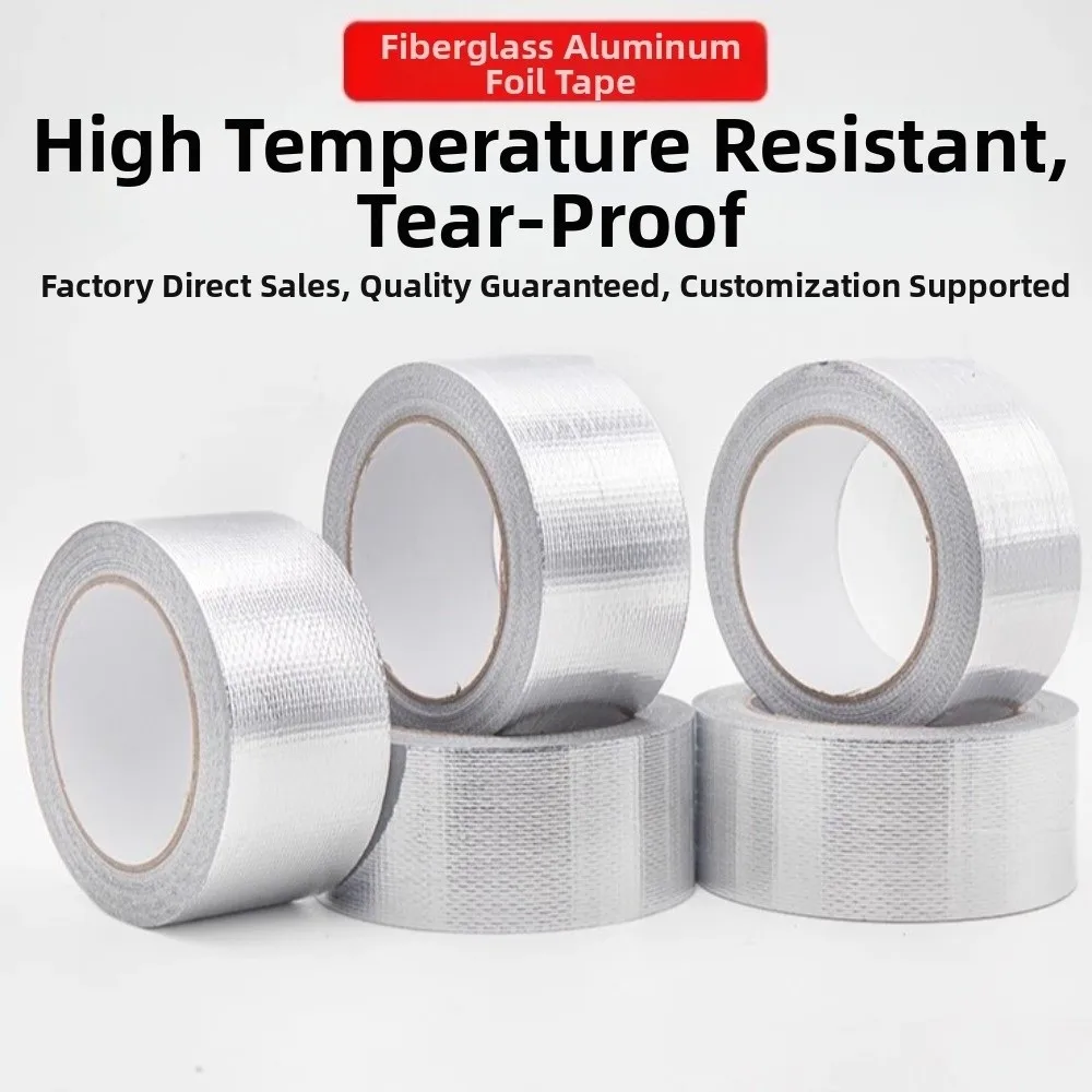5/10Meters Air Conditioning Pipe Wrapping Tape Waterproof Sun-proof Fiberglass Aluminum Foil Tapes Heat-insulating
