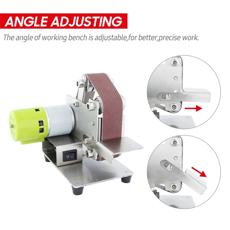 Новая ленточная шлифовальная машина, электрическая шлифовальная полировальная шлифовальная машина, 7 переменных скоростей, 10 шлифовальных лент для полировки дерева, вилка европейского стандарта