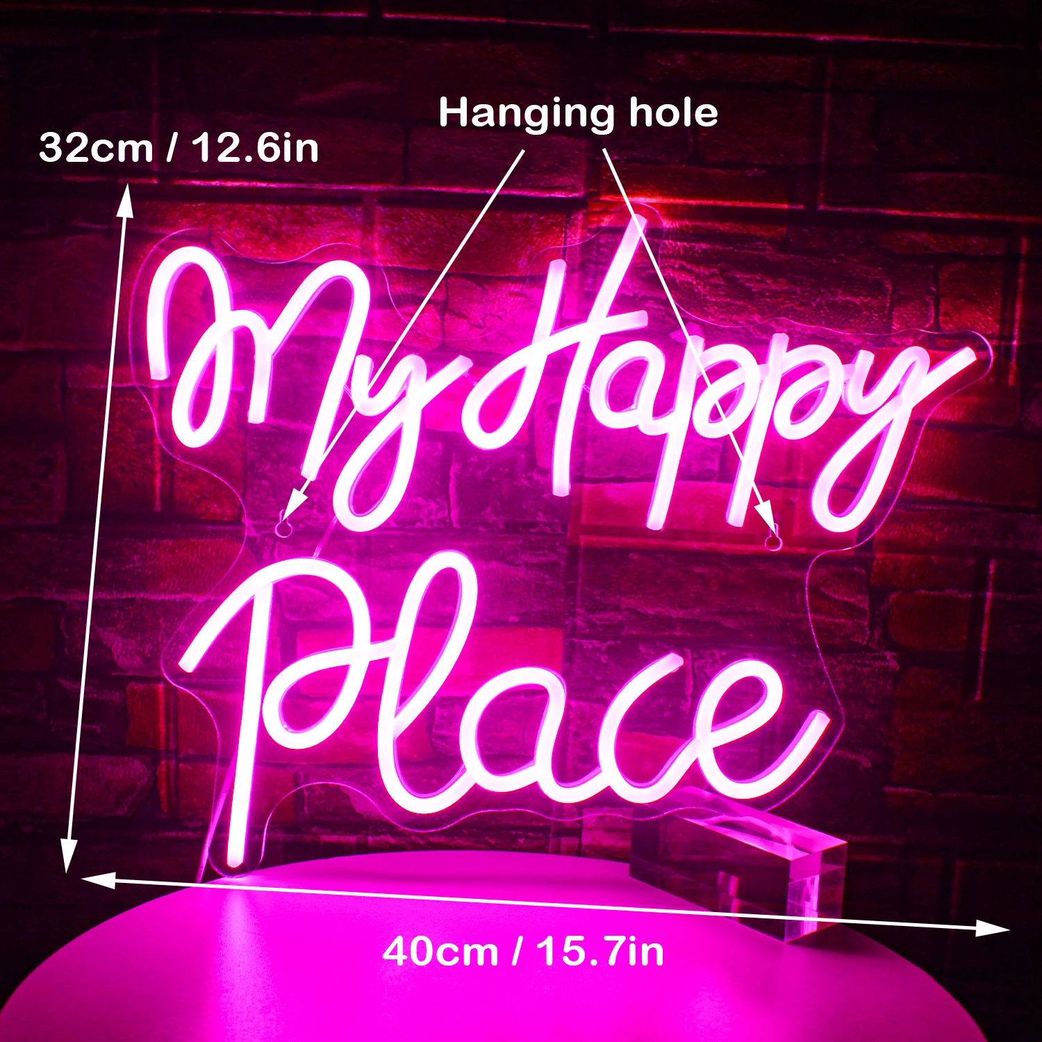 Wanxing Meine Glückliche Ort Rosa Lampen LED Neon Licht Home Kunst Wand Dekor Zeichen Bar Schlafzimmer Kidroom Shop Hochzeit Geburtstag party