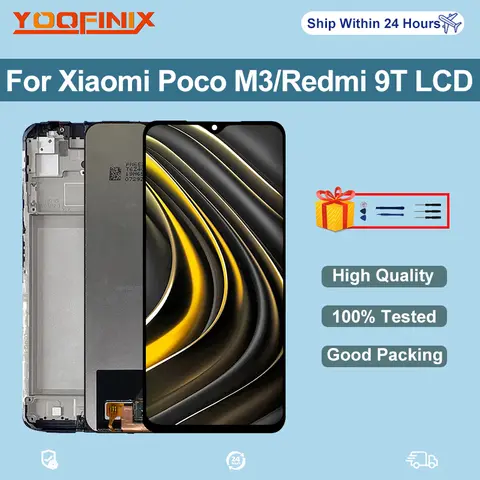 AAA+ 6.53" IPS Redmi 9T For Xiaomi Poco M3 Display Touch Screen Digitizer For M2010J19CG M2010J19CI LCD Replacement Parts
