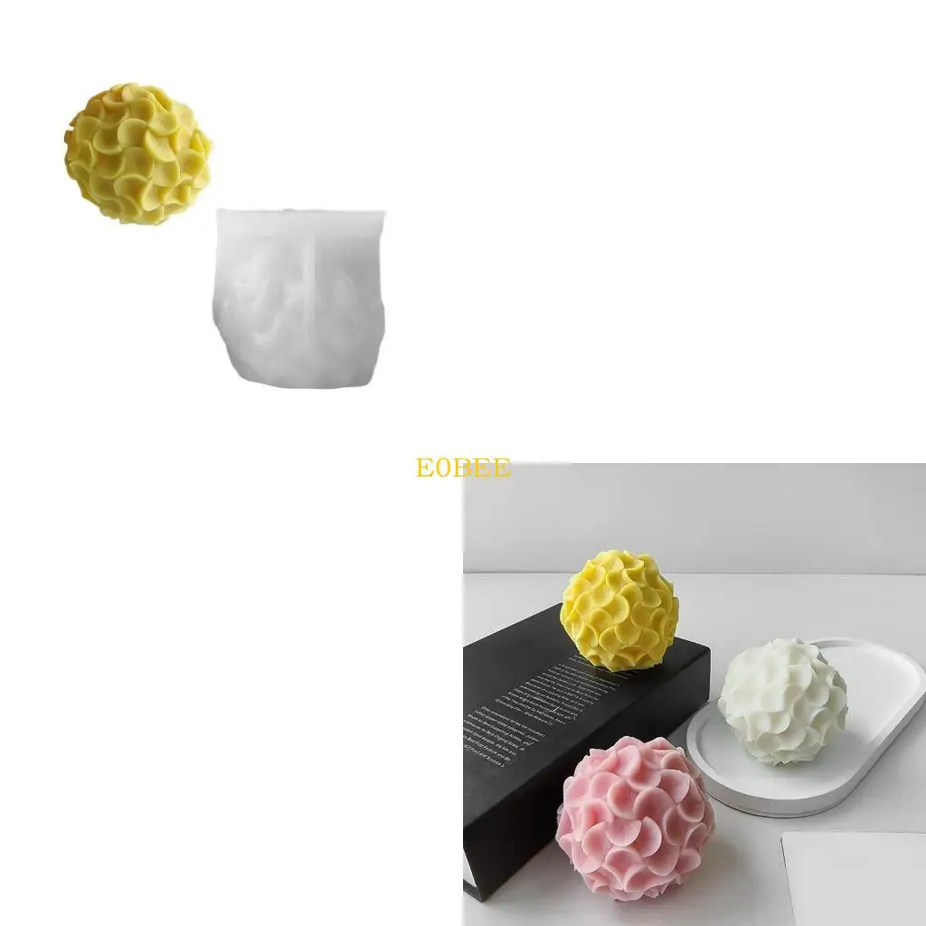 

E0BE Flower Ball Silicone Mold Soap Plaster Mould Making Molds