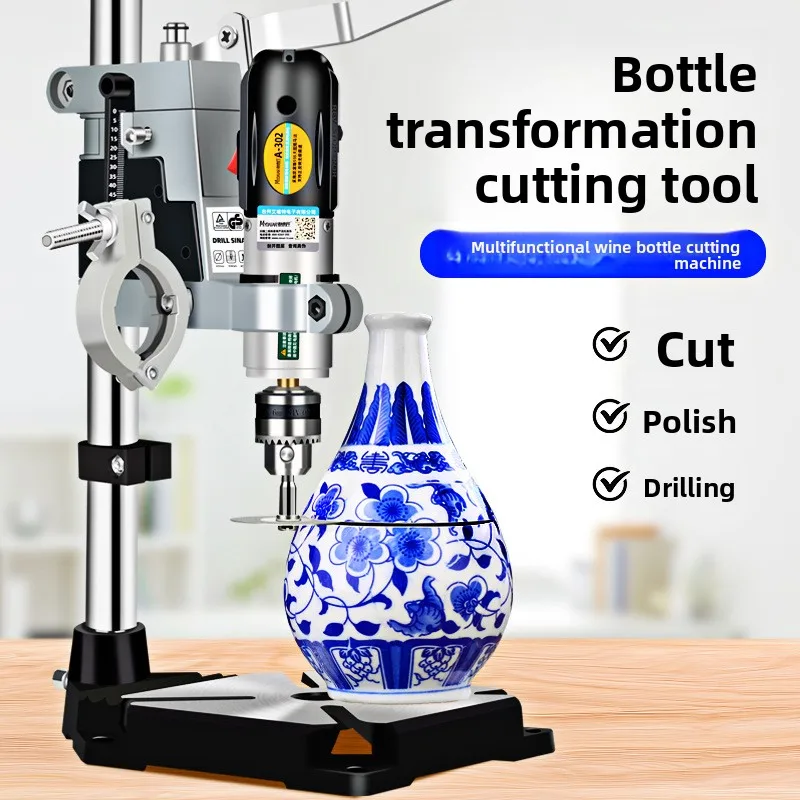 Wine bottle cutter tool, small polished ceramic flower pot punching multi-functional cutting