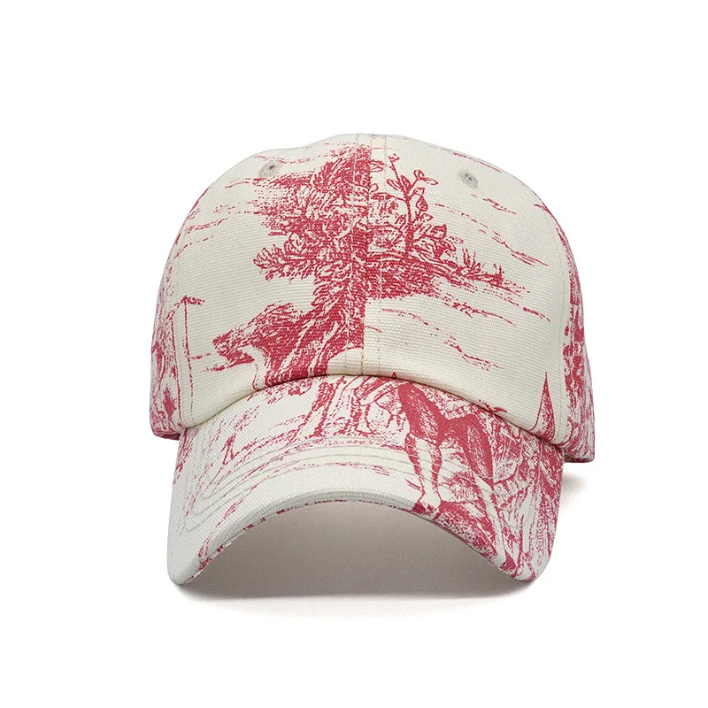 Spring/Summer Fashion Print Baseball Hat Soft Top Outdoor Adjustable Duck Tongue Hat Unisex Pop Visor Duck Cap