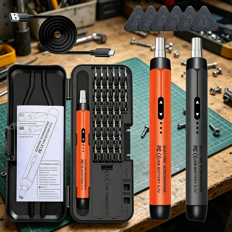 

Rechargeable Wireless Electric Screwdriver Set, Precision Mini Power Tool Kit with CRV Bits for Mobile Phone Computer Repair