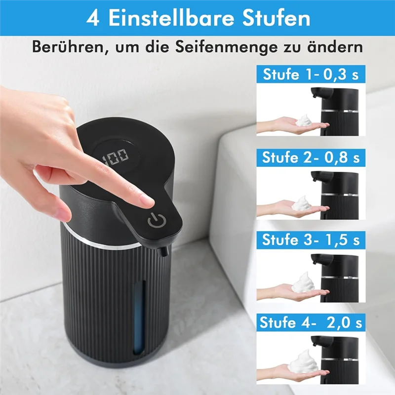 B92A Wall Mounted Automatic Soap Dispenser With Rechargeable USB For Bathroom And Kitchen