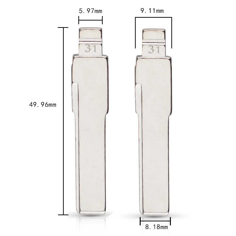 Keywe 10 sztuk/partia 31 86 KD kluczyk HU66 HAA Uncut Flip kluczyk 31 #86 # Blade For VW Passat Bora Seat Skoda dla KD900 maszyna