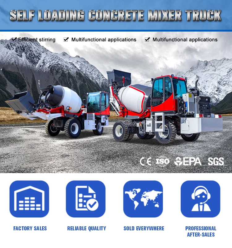 Manufacturer Price 3.2 Cubic Self-Propelled Cement Mixture Machine Mobile Transit Truck Self-Loading Concrete Mixer