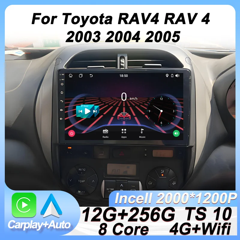 

Android Car Radio Player For Toyota RAV4 RAV 4 2003 2004 2005 Autoradi Touch Screen Navigation GPS Bluetooth 5G Wifi No 2din DVD