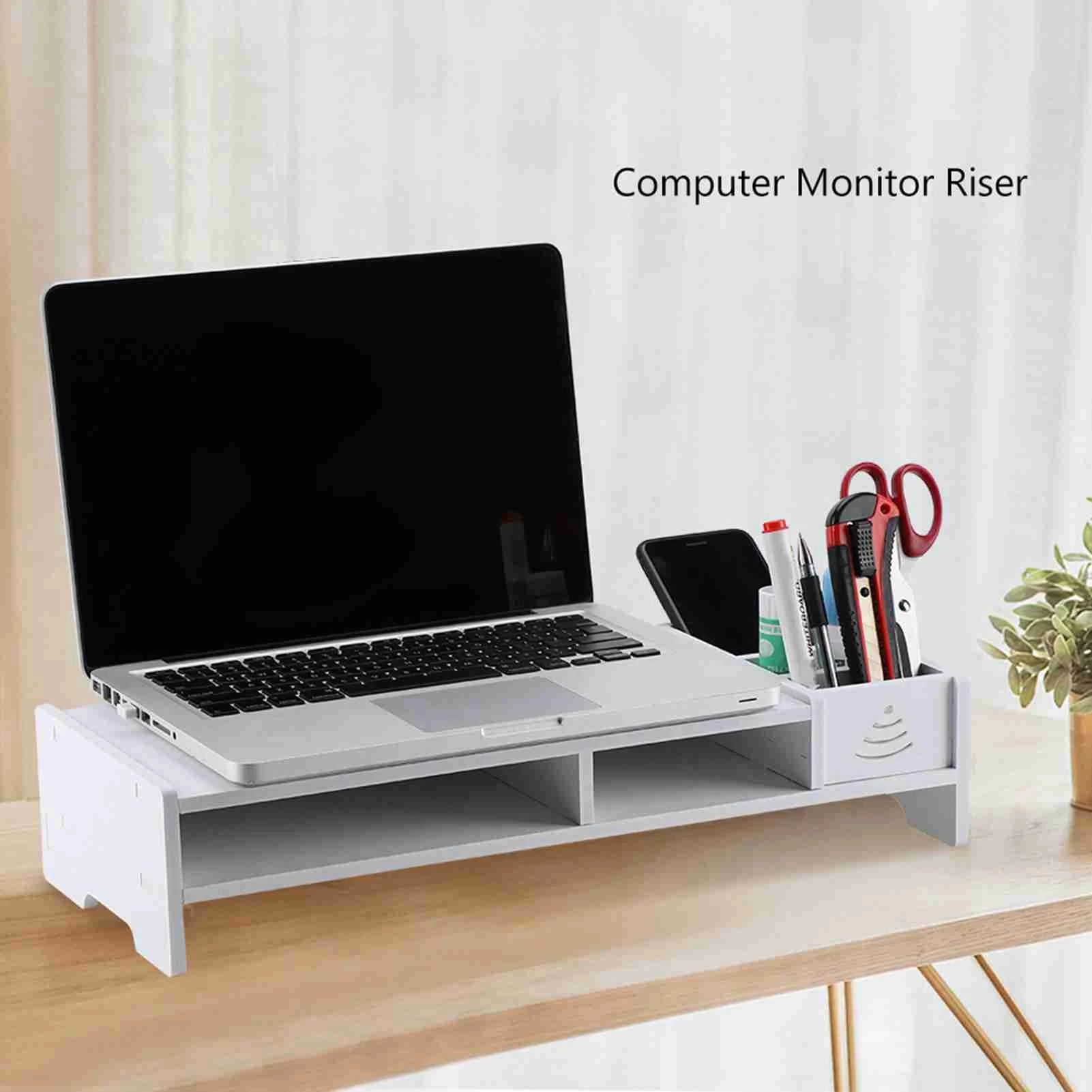 Computer Monitor Riser Computer Monitor Riser Laptop PC Stand Home  Desktop Table Storage Organizer Shelf Monitor Stand