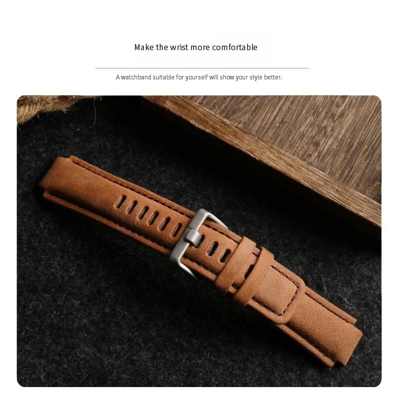 Genuine leather Watch Strap For Timex compass Watchband T2n739 T2n720 T2n721 Series Watch Band 24*16mm men\'s Convex mouth