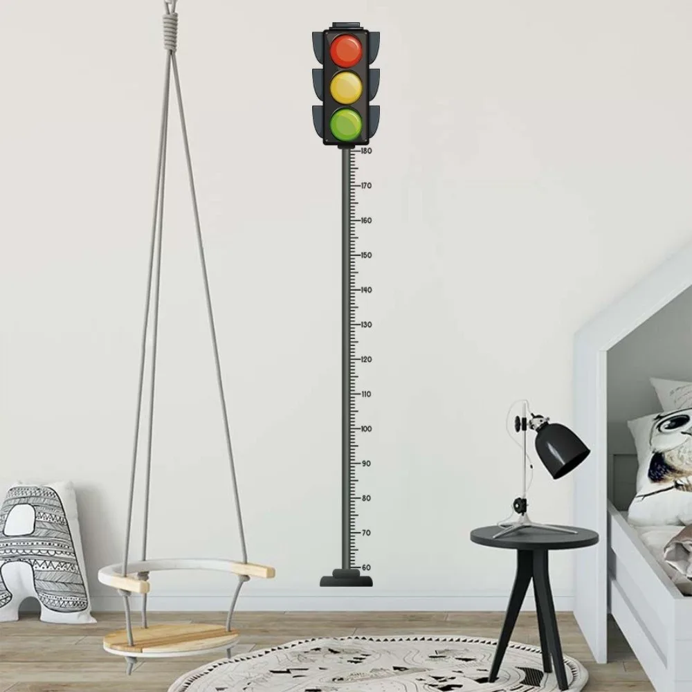 Traffic Light Height Chart Wall Sticker Peel and Stick Wall Mounted Kids Growth Chart Decal Removable Growth Measuring Tool