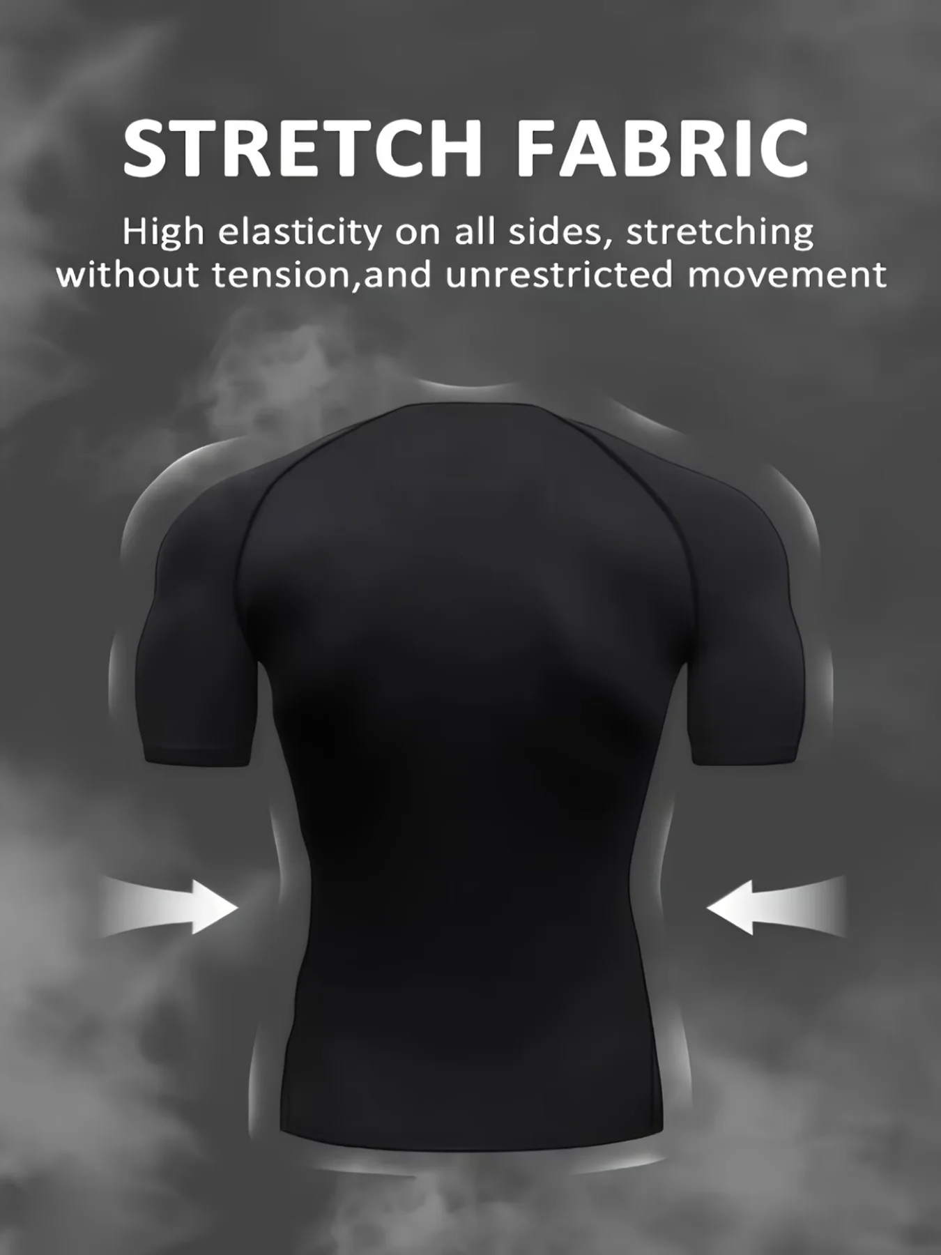 Men's Minimalist Small Logo Print Quick-Dry Compression Short Sleeve High-Stretch Breathable Slim-Fit Fitness T-Shirt