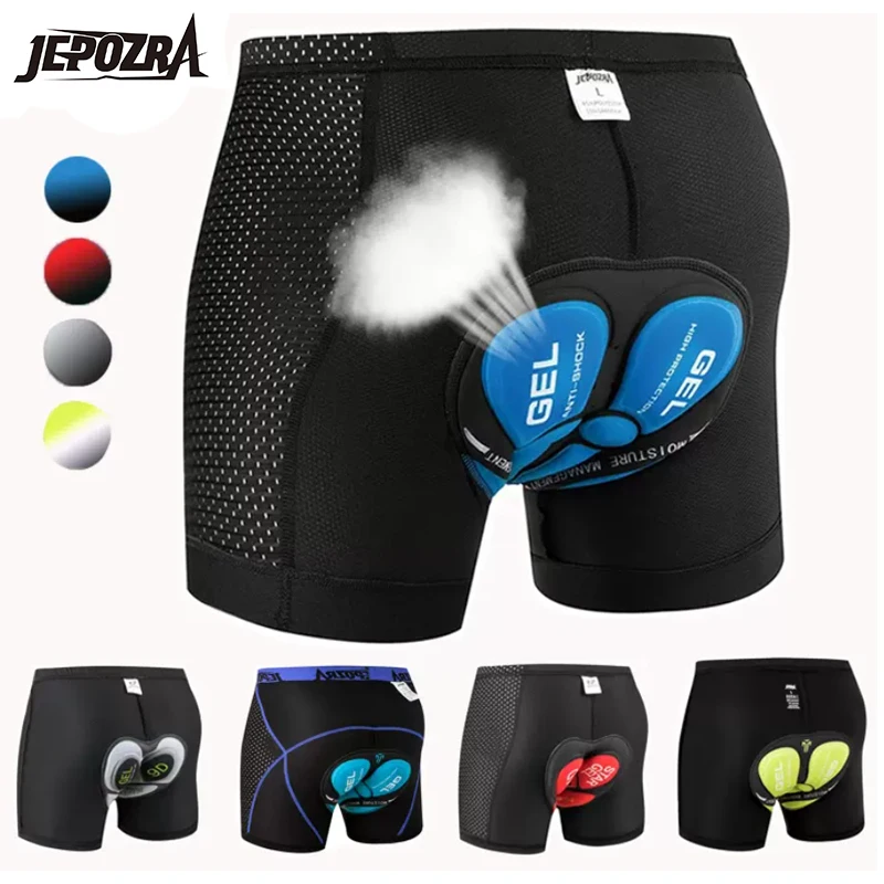 JEPOZRA Cycling Shorts Breathable Mesh Cycling Shorts for Men, 5D Gel Pad, Shockproof MTB Bike Shorts