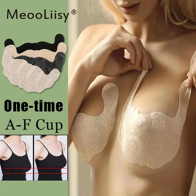 

MeooLiisy One-time Invisible Chest Stickers Anti-convex Wedding Dress Anti-sagging U-shaped Breast Stickers Backless Bra