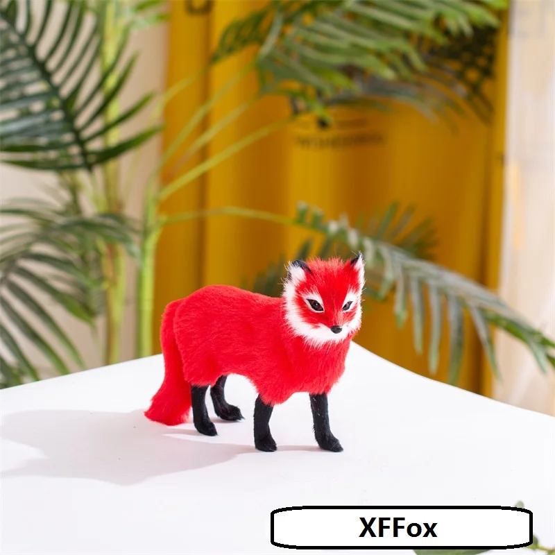 

beautiful real life red fox model plastic&faux fur fire-fox doll Home Decoration Gift about 16x12cm p2929