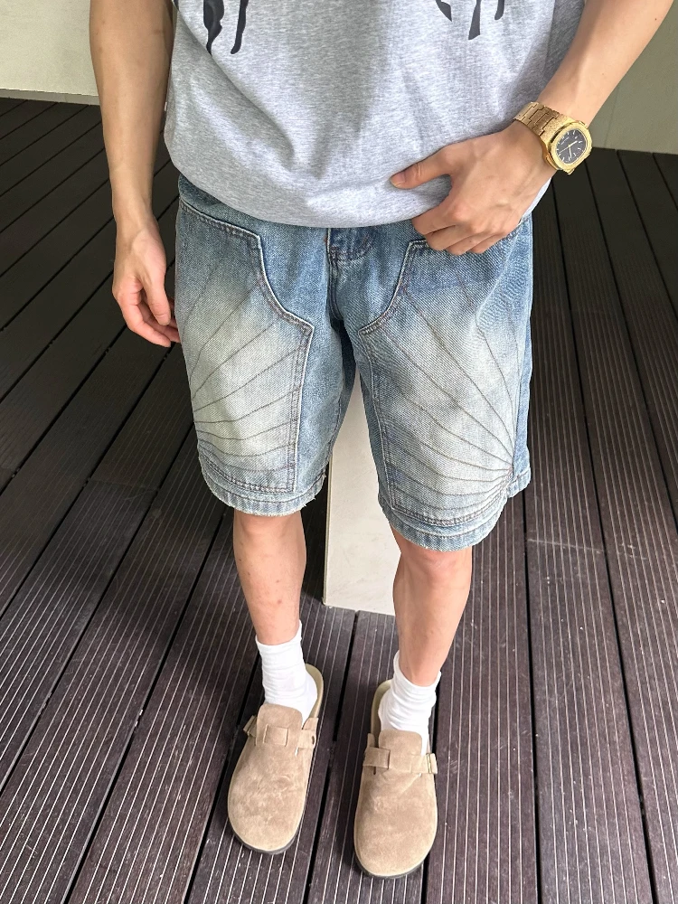 

Summer New American Sle Men's ort Pants Thin Design Casual Loose Fit Sport Five-Quarter Length Straight Leg Leisure Trousers