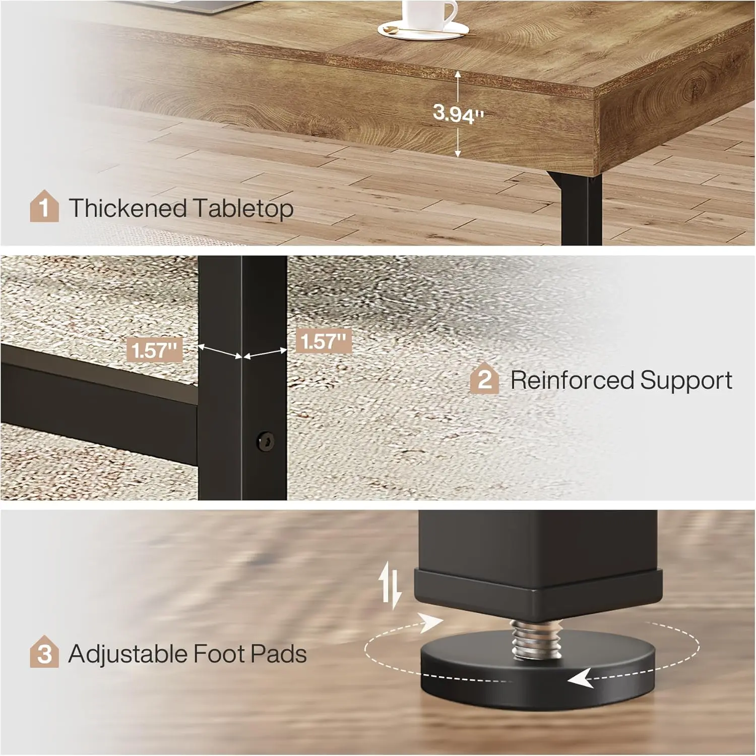 

Rustic Metal Laptop Desk for Home Office, Compact Study Table with Sturdy Legs, Minimalist Workstation