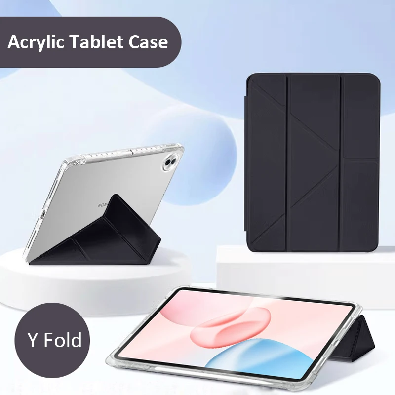 

For Honor Pad 10 Case with Pencil Holder Smart Fold Acrylic Clear Stand Cover For Coque Honor Pad 10 12.1 inch 2025 Case Fuanda