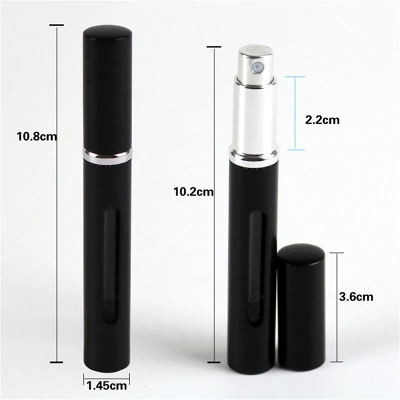휴대용 미니 라벨 리필 향수 분무기 병, 스프레이 향기 펌프 케이스용 향수병, 빈 화장품 용기, 5ml