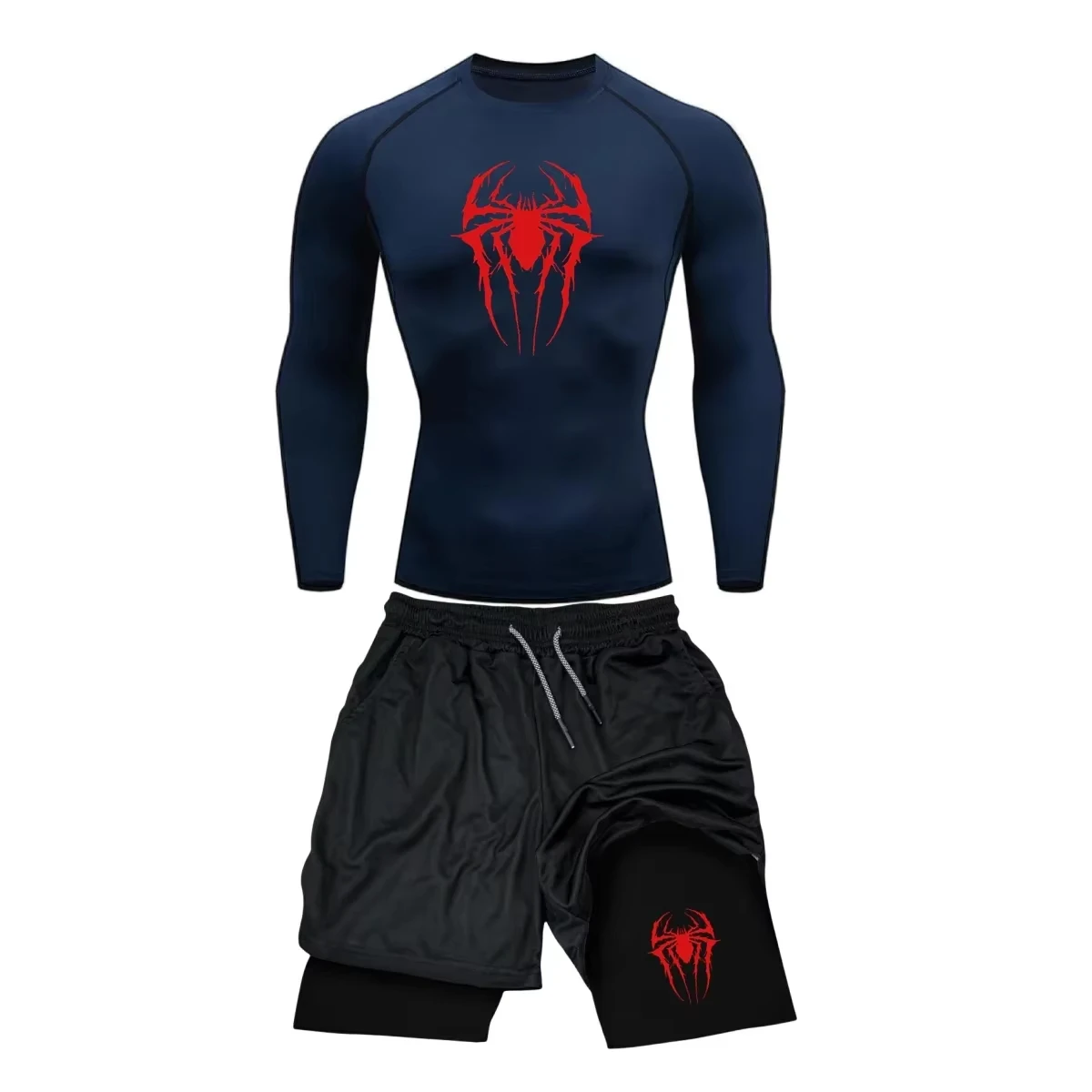 Imagen 4: Traje deportivo ajustado para hombre, pantalones cortos de entrenamiento de boxeo Muay Thai, traje de compresión, ropa deportiva, traje de fitness, Jiu Jitsu, boxeo