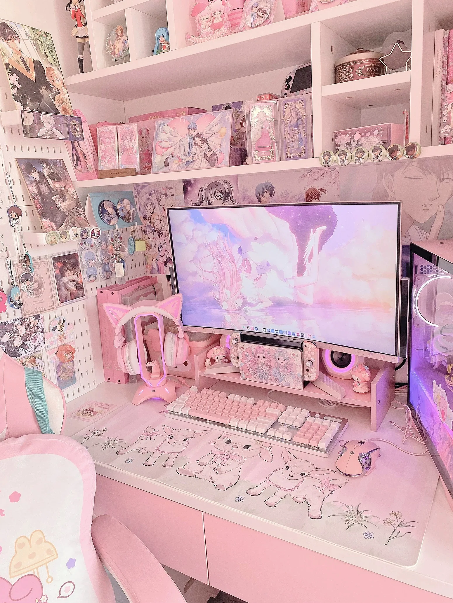 Tahan air dan tidak licin bantalan mouse kulit komputer lucu