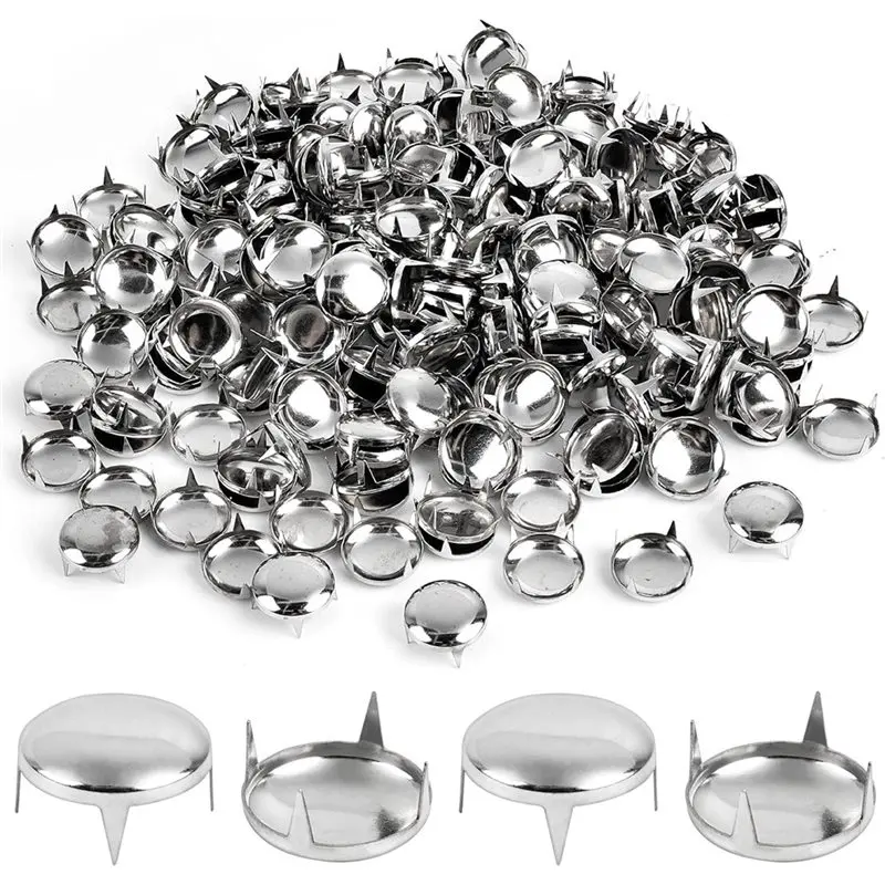 

【HOT ITEMS】For Punk Rock For DIY Kit- 250Pcs 16Mm Round Dome Studs For Clothing, Nailhead Studs& Spikes Leather Rivets, Prong St