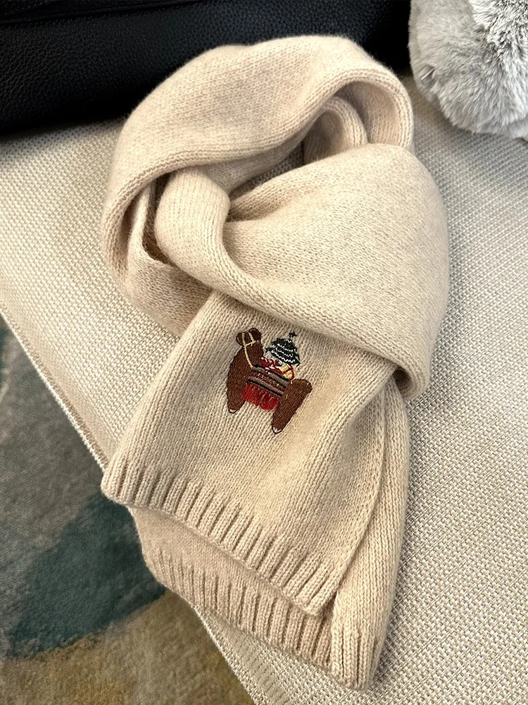 厚手ニットウールスカーフ-ベインフェン羊肉毛ネックウォーマー-カップルギフトボックス-冬のおしゃれな韓国風長方形スカーフ