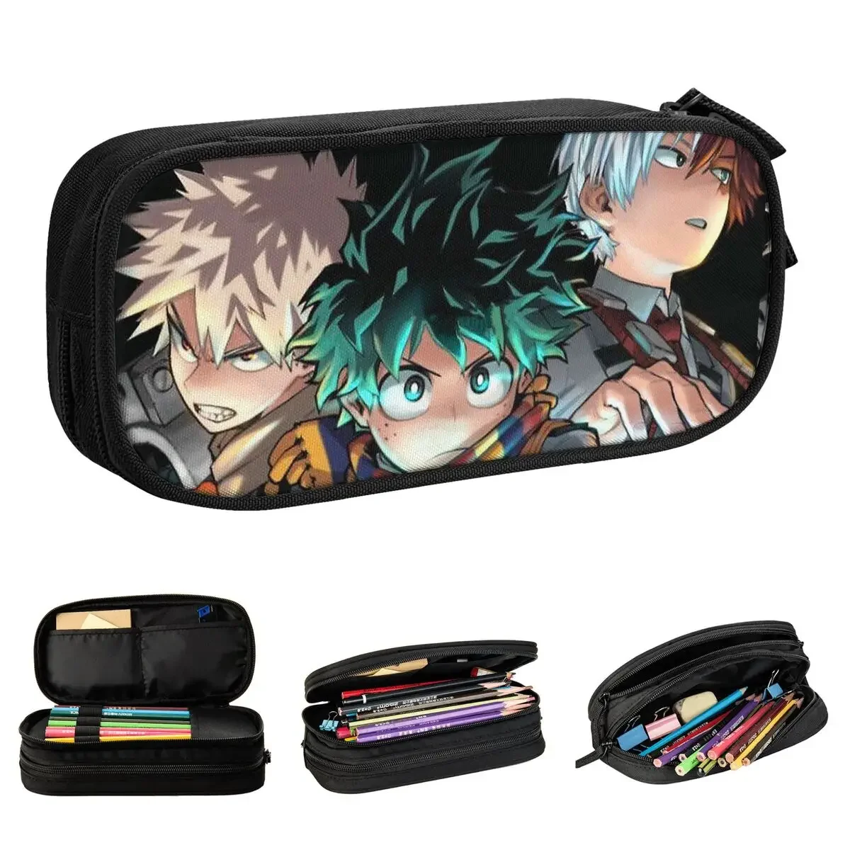 

Boku No My Hero Academia Pencil Cases Lovely Win Save Hope Pen Holder Bag Student Large Storage Students School Gift Pencilcases