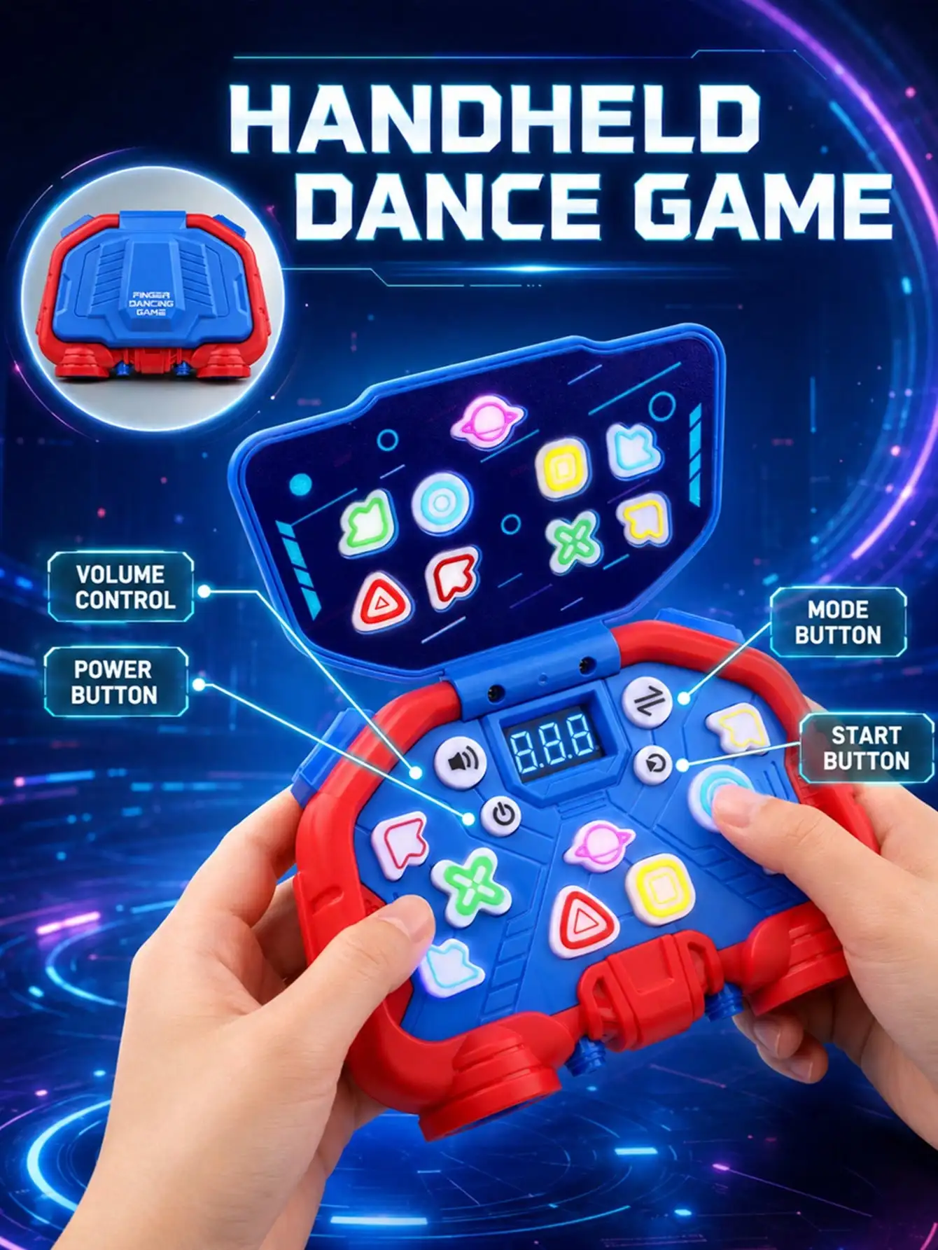 Handheld Dance Game Console for Kids – Cross-Border Educational Toy for Logic & Problem-Solving Skills