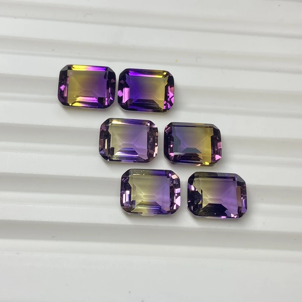 100% Natural Retangle Shape Emerald Cut Ametrine Original Stone A Quality Loose Jewelry Gemstones On Sale